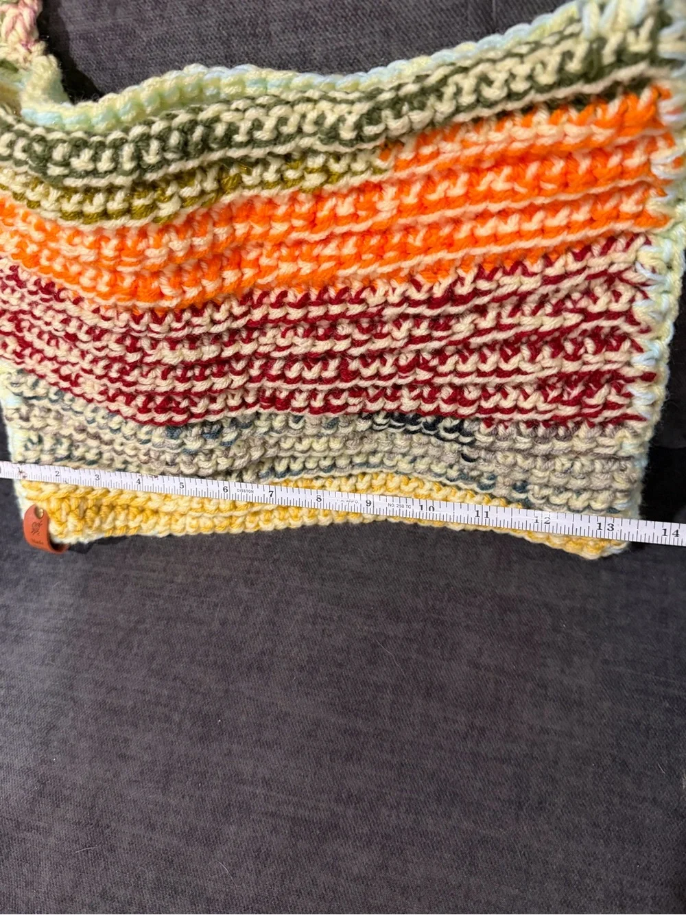 Handmade Multicolor Crochet Shoulder Bag - Pastel & Bright Stripes